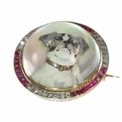 Broche or diamant, cristal anglais