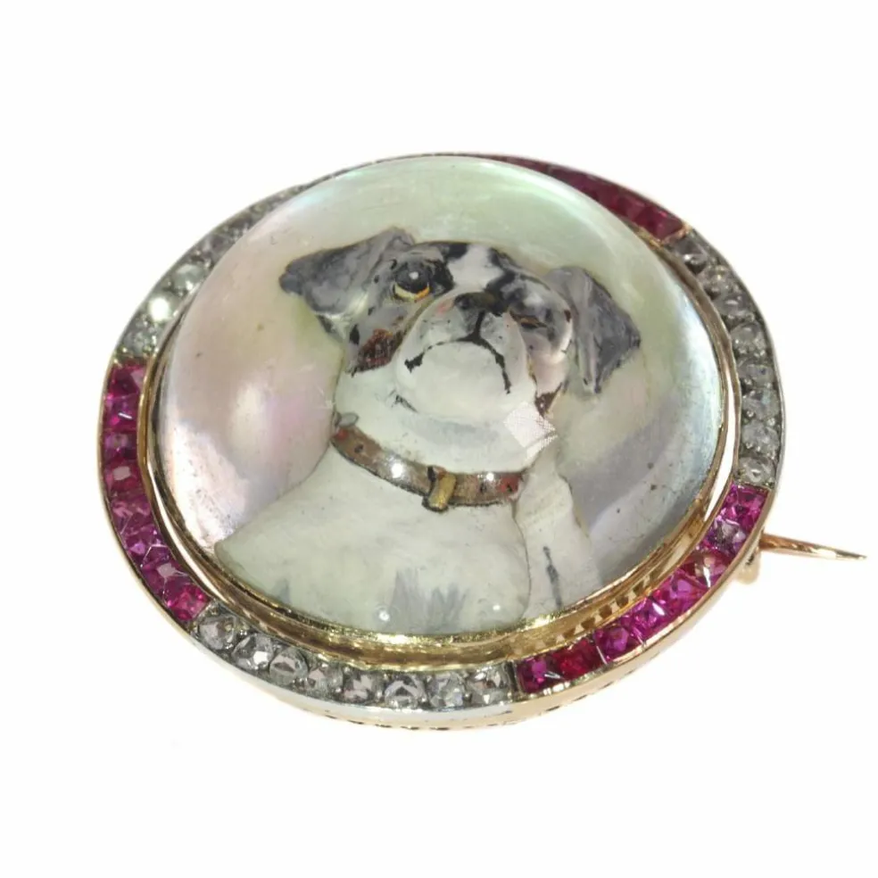 Broche or diamant, cristal anglais