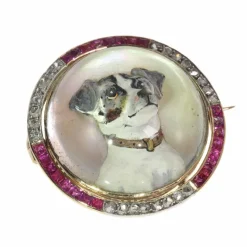 Broche or diamant, cristal anglais