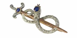 Broche or diamant et saphir