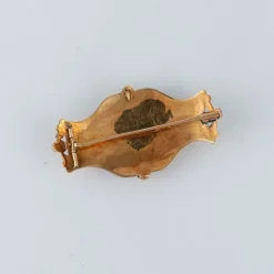 Broche or et émail bleu