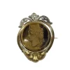 Broche Or et Oeil De Tigre