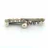 Broche or et platine , diamants et perles