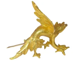 Broche or, griffon volant ou dragon