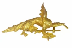Broche or, griffon volant ou dragon