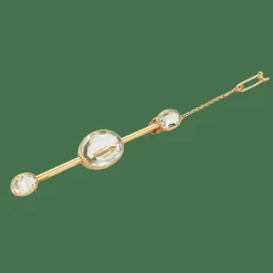 Broche or jaune aigues-marines