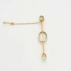 Broche or jaune aigues-marines