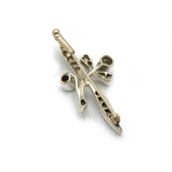 Broche or jaune argent et diamants