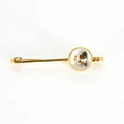 Broche or jaune, cristal de roche