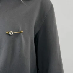 Broche or jaune, cristal de roche