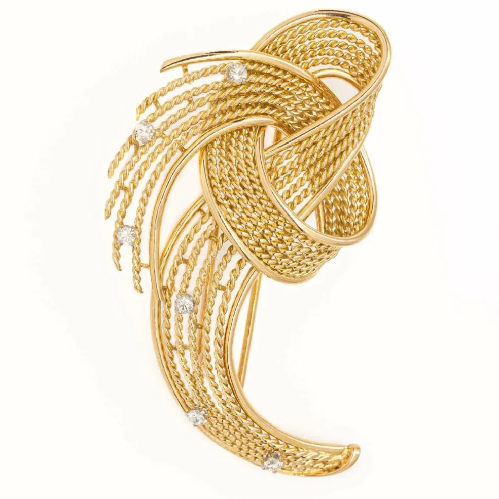 Broche Or jaune Diamant