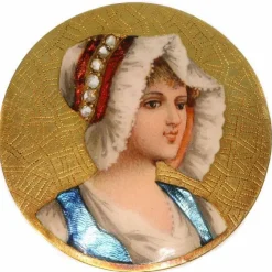 Broche or jaune, diamants