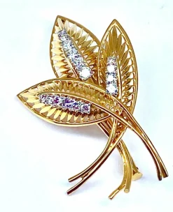 Broche Or jaune Diamants