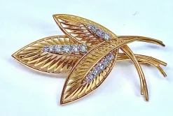 Broche Or jaune Diamants