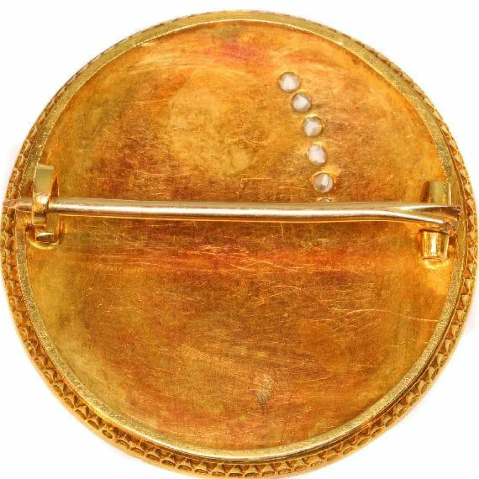 Broche or jaune, diamants