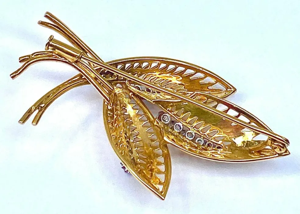 Broche Or jaune Diamants