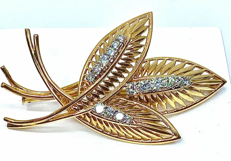 Broche Or jaune Diamants
