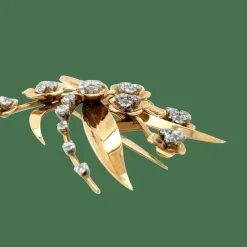Broche or jaune diamants époque 1940