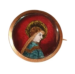 Broche Or jaune Email