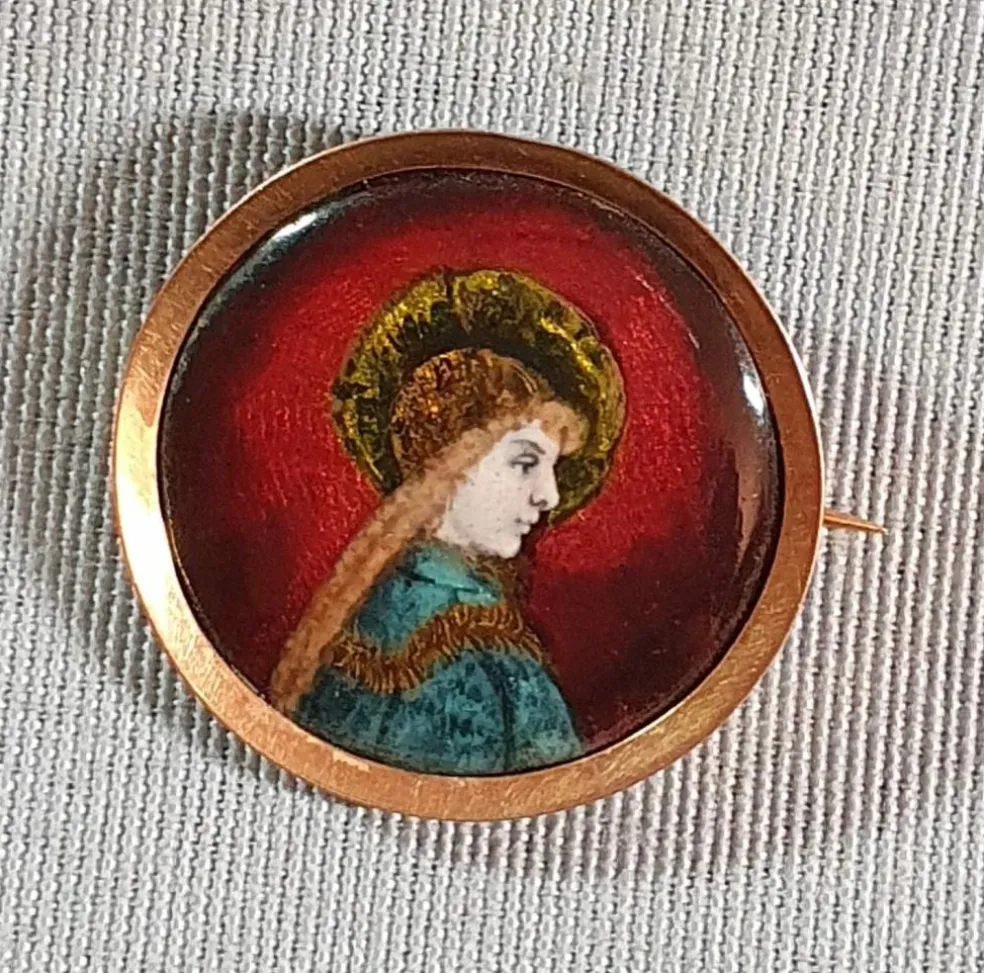 Broche Or jaune Email
