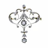 Broche or jaune et blanc diamants