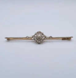 Broche Or Jaune et Blanc Perle & Diamants
