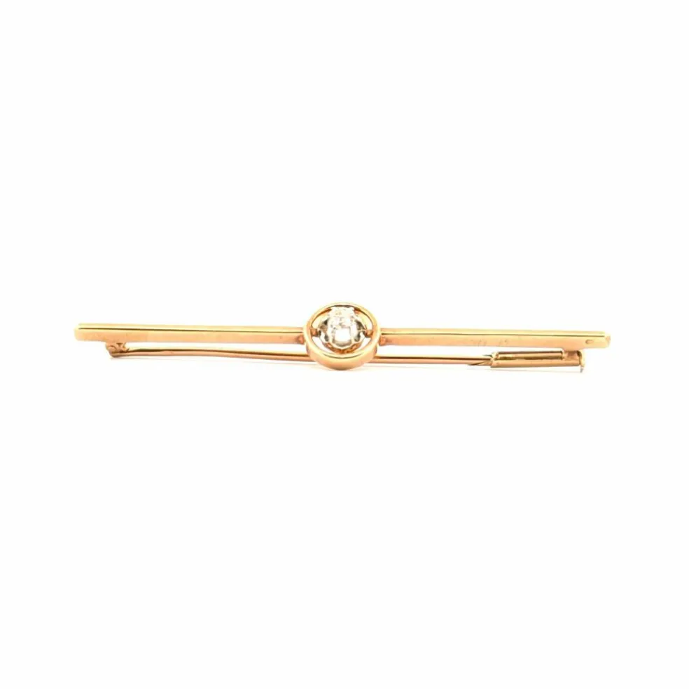 Broche Or Jaune 18k & Diamant