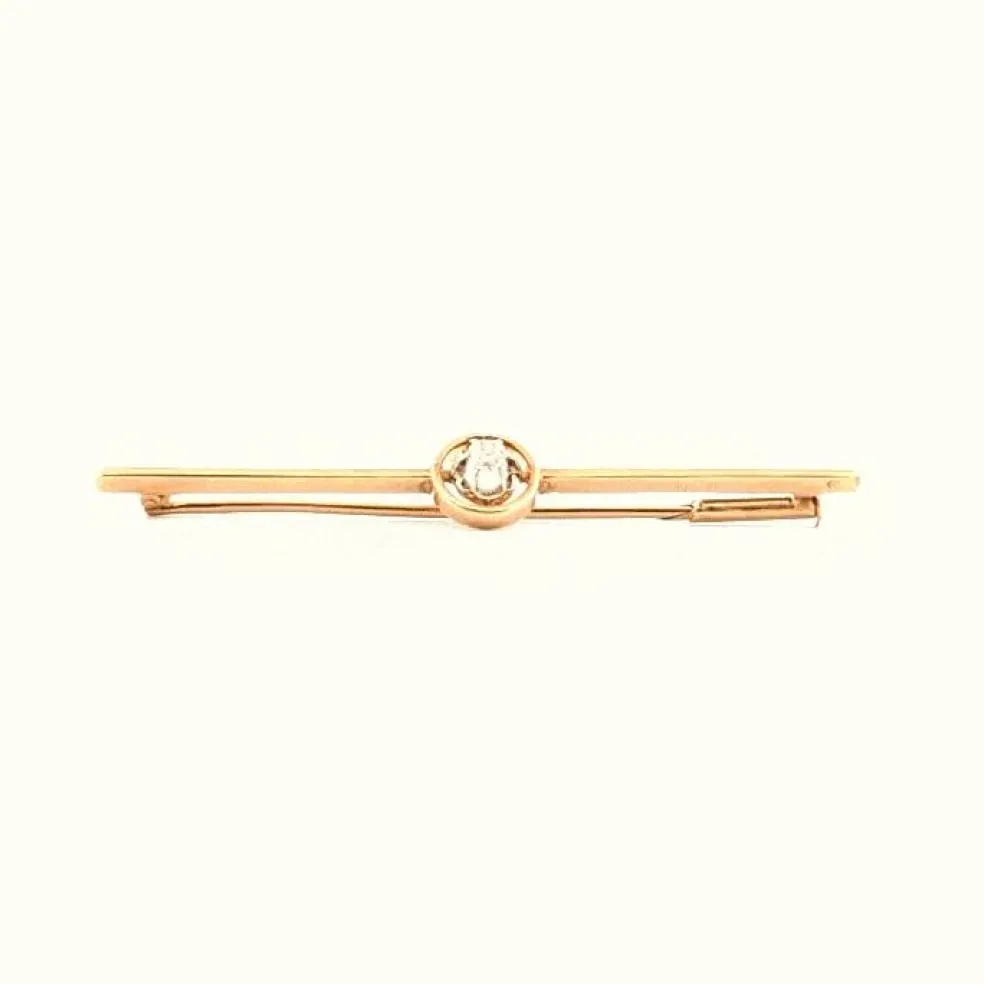 Broche Or Jaune 18k & Diamant