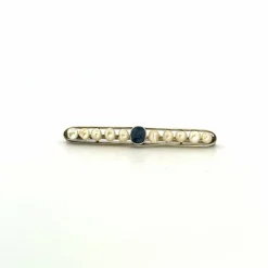 Broche Or Jaune 18k Saphir & Perles