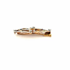 Broche Or Jaune 18k Diamants & Saphirs