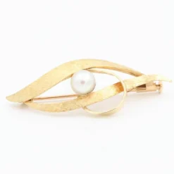 Broche Or jaune Perle