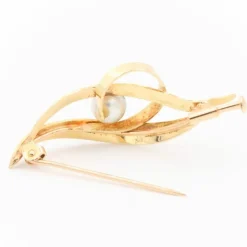 Broche Or jaune Perle