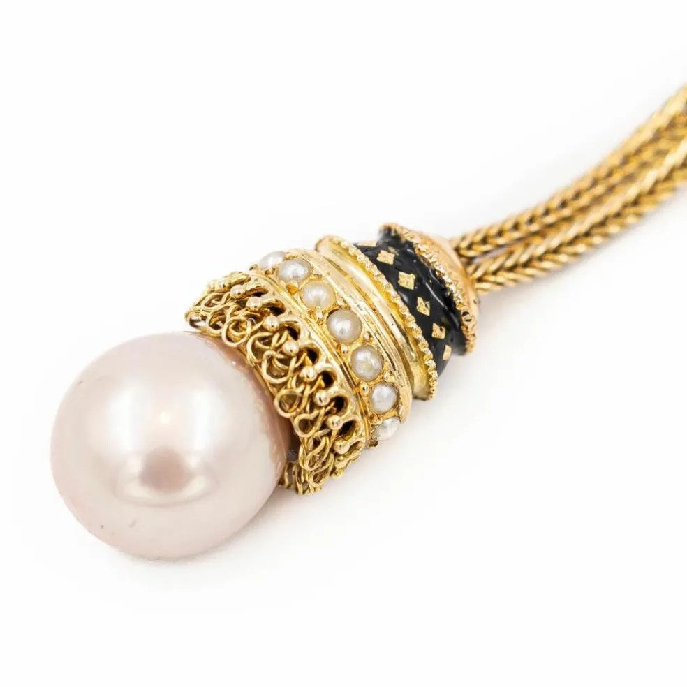 Broche Or jaune Perle