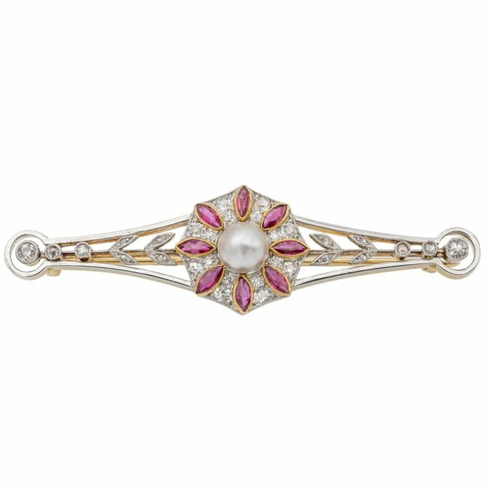 Broche Or jaune Perle Mabé