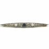 Broche or jaune platine, diamants, saphir et perles