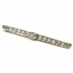 Broche or jaune platine diamants