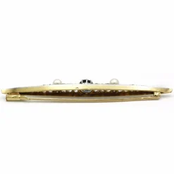 Broche or jaune platine, diamants, saphir et perles