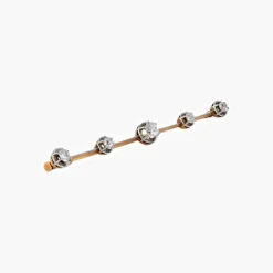 Broche, or jaune, platine et 5 diamants