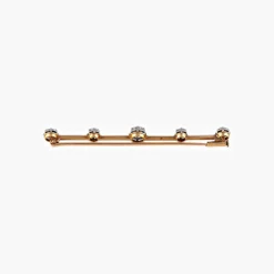 Broche, or jaune, platine et 5 diamants