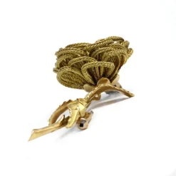 Broche or jaune Rose