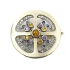 Broche or jaune, saphirs & diamants