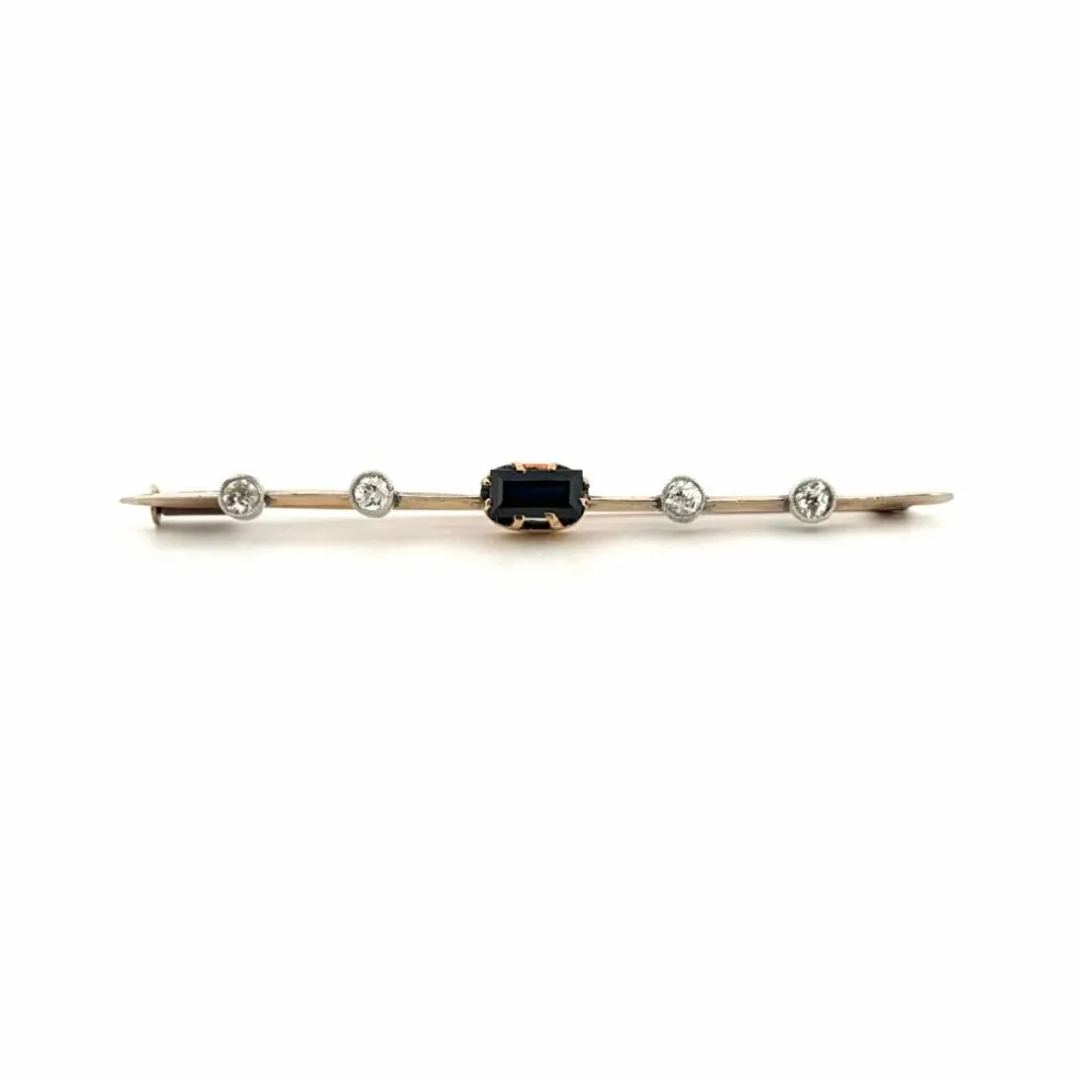 Broche Or jaune topaze et diamants