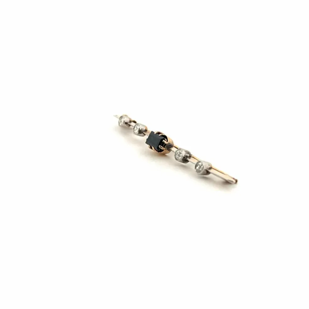 Broche Or jaune topaze et diamants