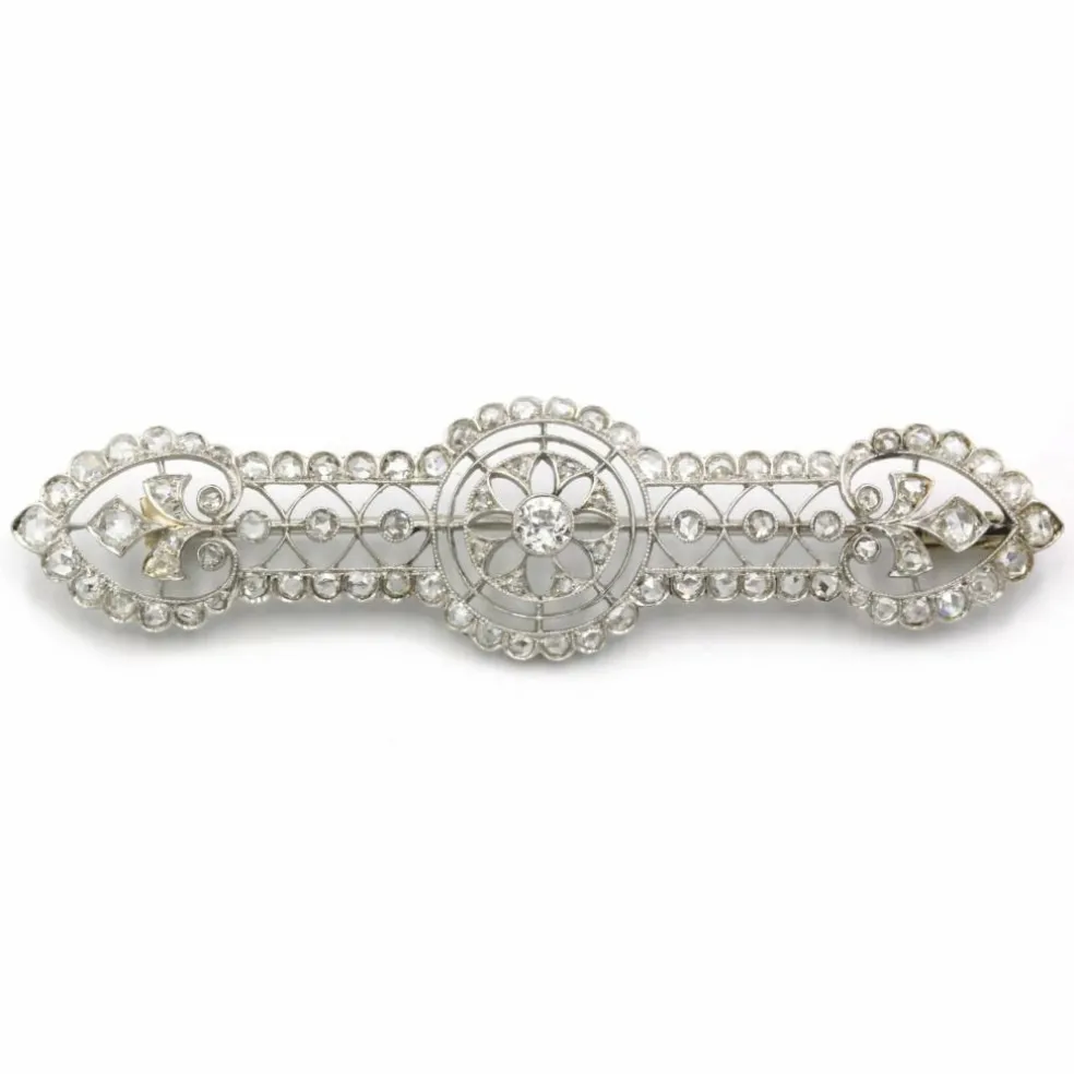 Broche Or Platine Diamants