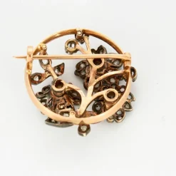 Broche or, platine, diamants