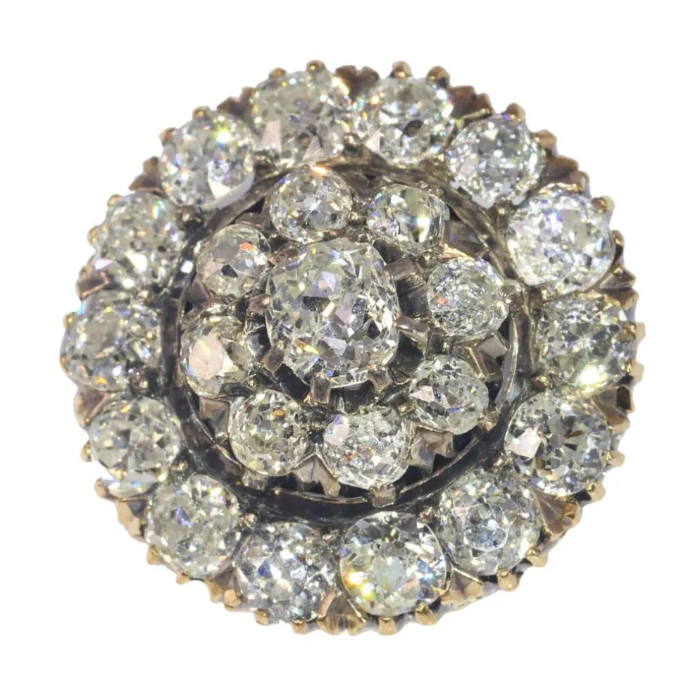 Broche or rose, diamant