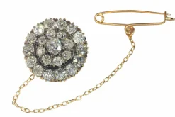 Broche or rose, diamant