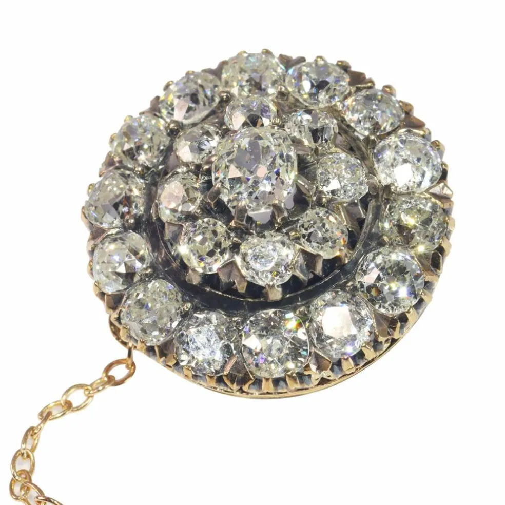 Broche or rose, diamant