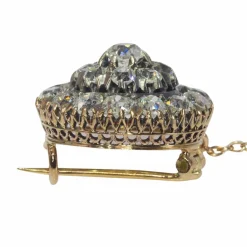 Broche or rose, diamant