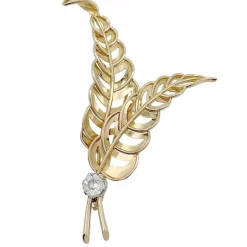 Broche, or rose, platine, diamant.